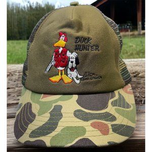 Duck Hunter Trucker Hat Camo John Baron 1988 DuckTales Art USA
